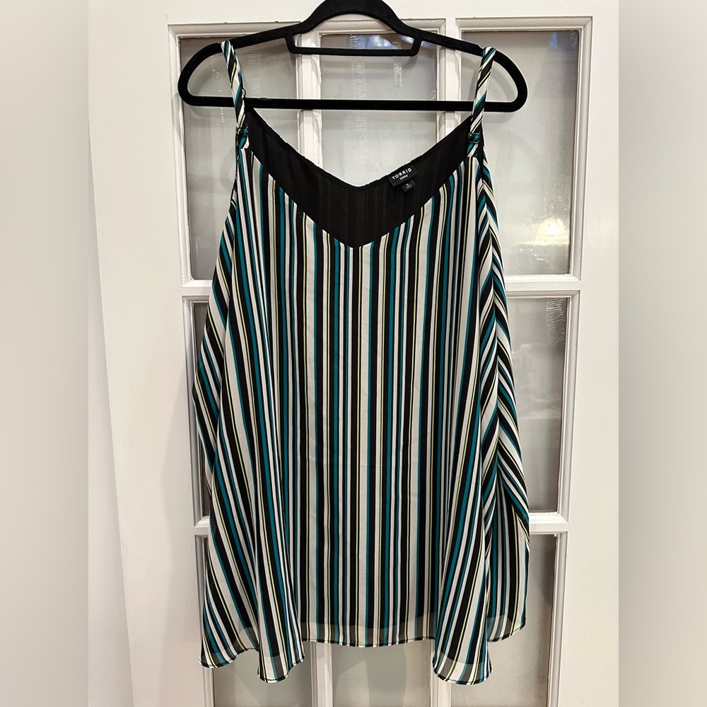 Torrid Sophie Chiffon Double Layer Cami Top Blouse Stripes Women’s Plus Size 5X